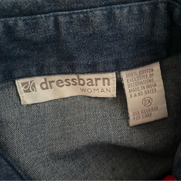 🌈4/$20🌈 Vintage 90s/Y2K CAT Applique Star Embroidered Kitsch Denim Shirt 2X - Picture 12 of 13